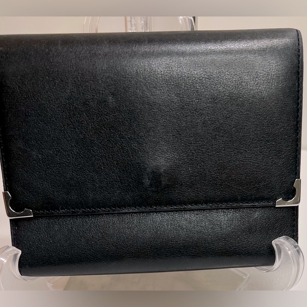Cartier Black Leather Wallet with Burdeux  inside